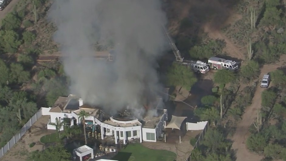 Firefighters battle massive house fire in north Scottsdale