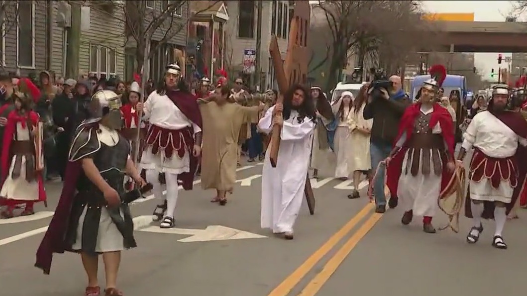 Catholics gather for Living Stations of the Cross on Good Friday