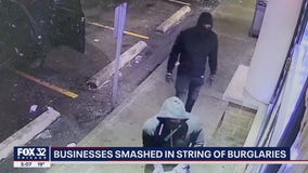 Chicago area businesses smashed in string of burglaries