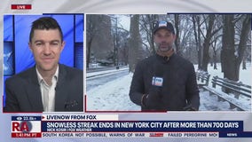 New York City breaks snowless streak