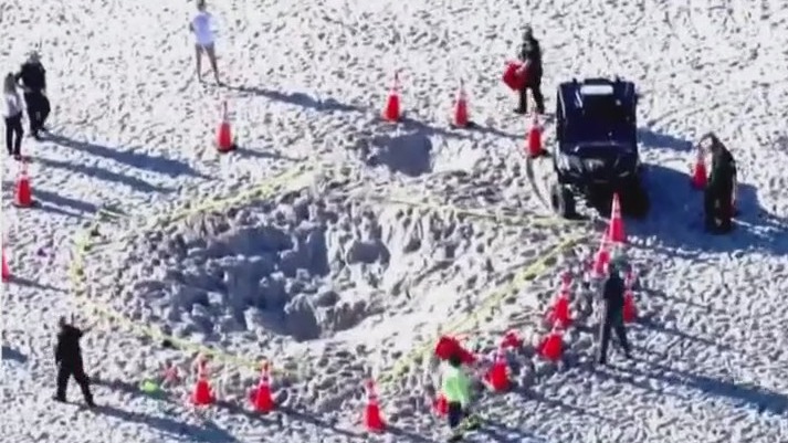Dangers of digging holes on the beach
