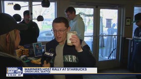 Mariners host rally at Starbucks ahead of Opening Day