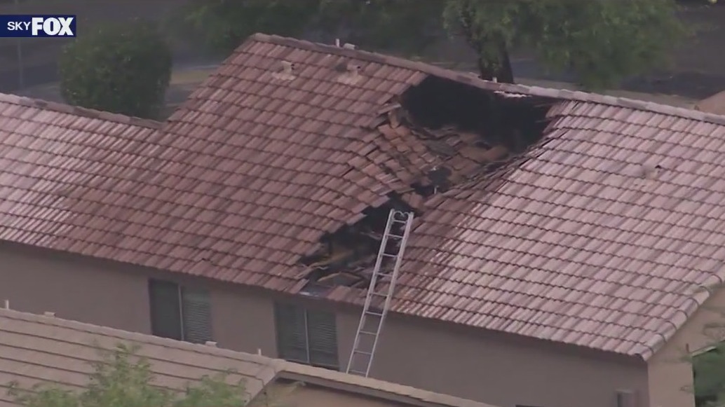 Roof collapses during Goodyear house fire