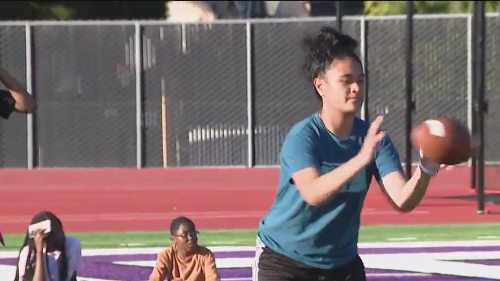 Oakland's Castlemont High kicks off girls flag football