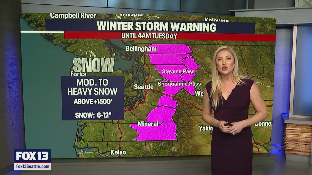 Winter Storm Warning In Effect Until 4 A.m. | FOX 13 Seattle