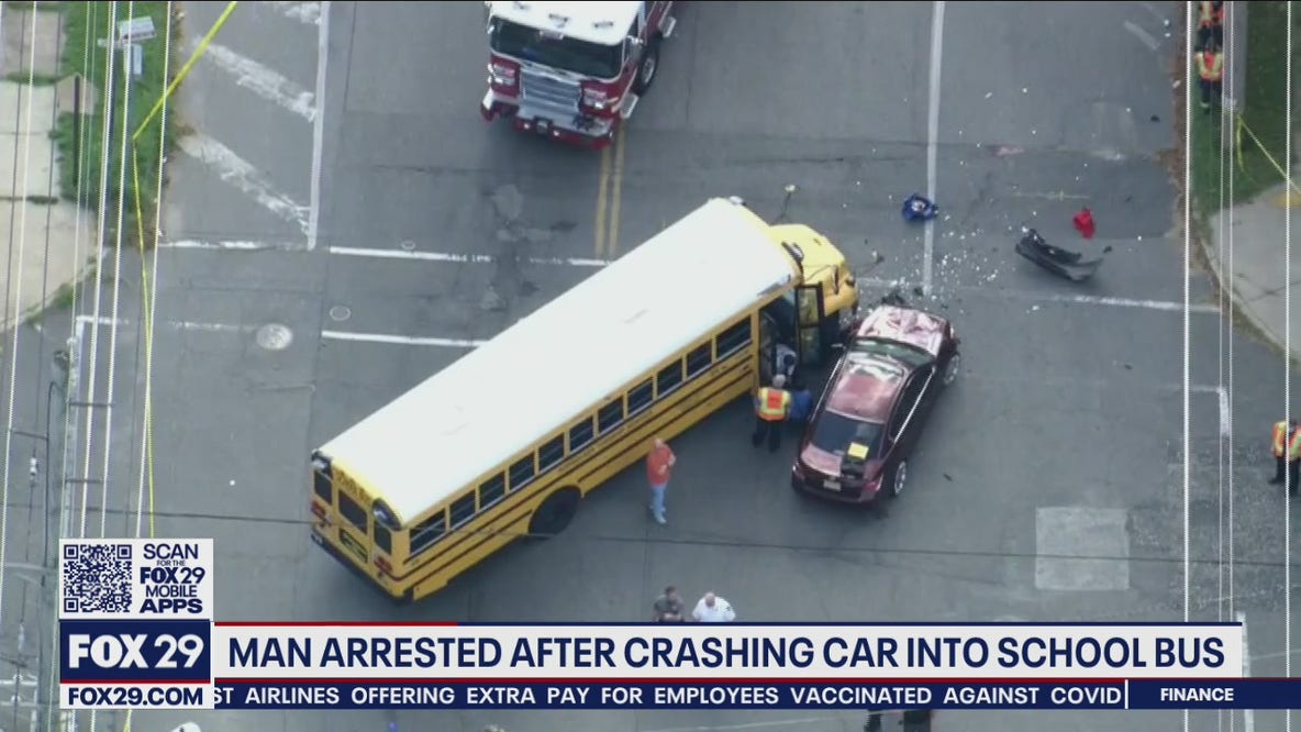 Mother seriously injured after driver slams into school bus in Pennsauken, NJ