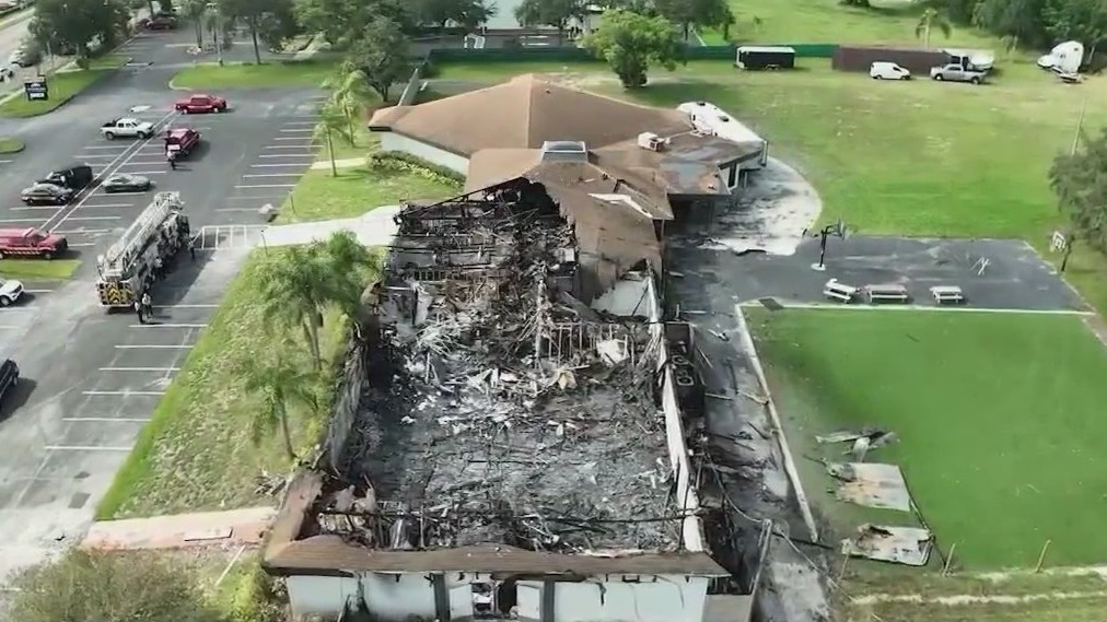Firefighter injured in church fire recovers