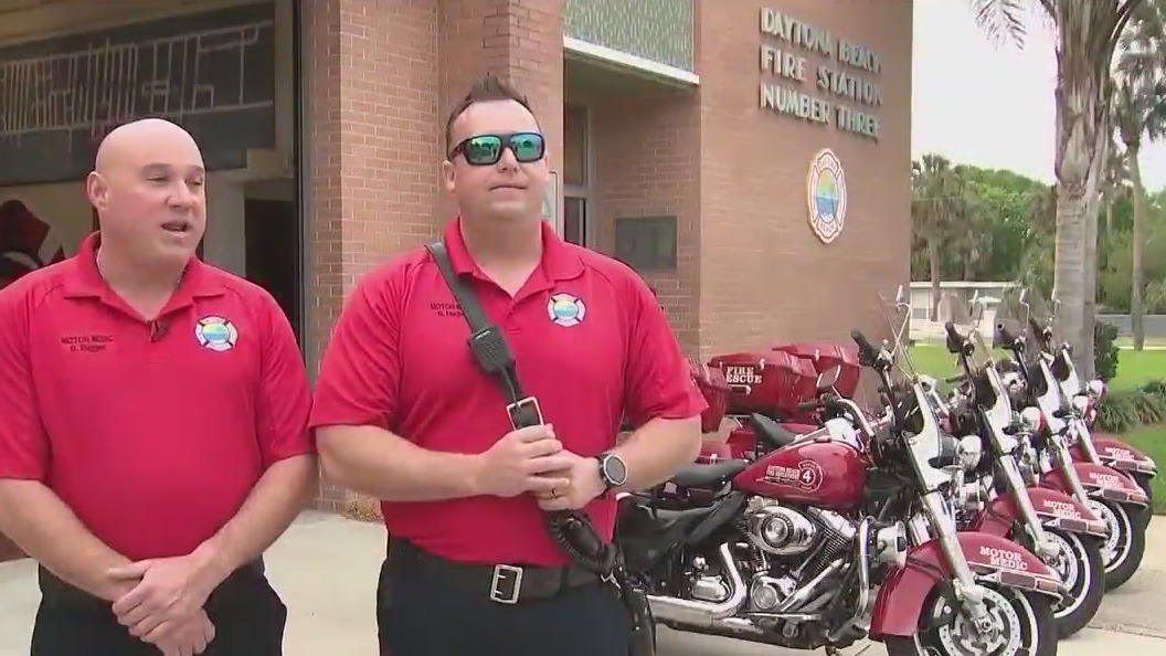 Firefighters navigate Daytona's Bike Week on their own motorcycles