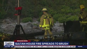 House fire spread to brush near Gold Bar