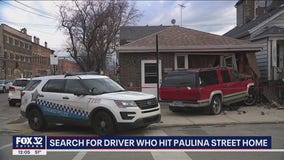 Chicago police search for hit-and-run driver who crashed into home on Paulina Street