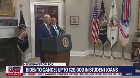 Student loan cancellation, Pres. Biden to cancel up to $20,000 | LiveNOW from FOX