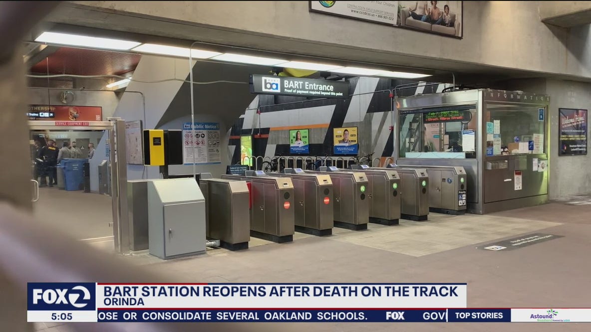 Orinda BART station reopens after death on tracks