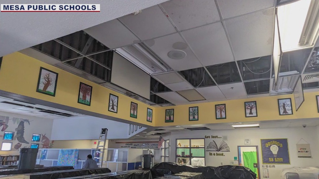 Mesa school damaged after monsoon storm