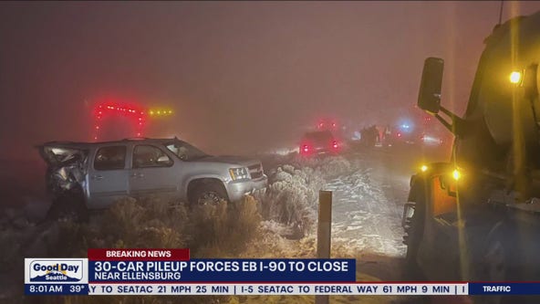 18 cars, 12 semis involved in crash on I-90 in Washington state