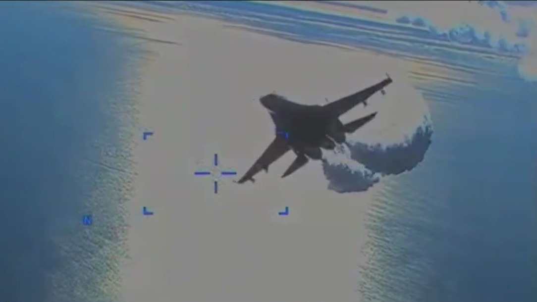 US releases video of drone incident with Russian jet