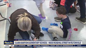 Students at Clara Barton Elementary School surprised with free sneakers