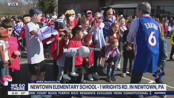 Local school hosts pep rally for Philadelphia 76ers