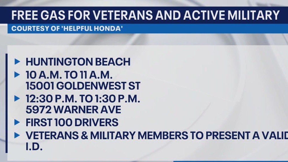 Free gas for veterans, active military