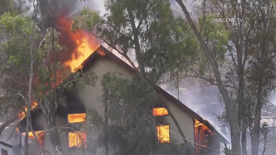 Home destroyed in Moreno Valley Reche Fire