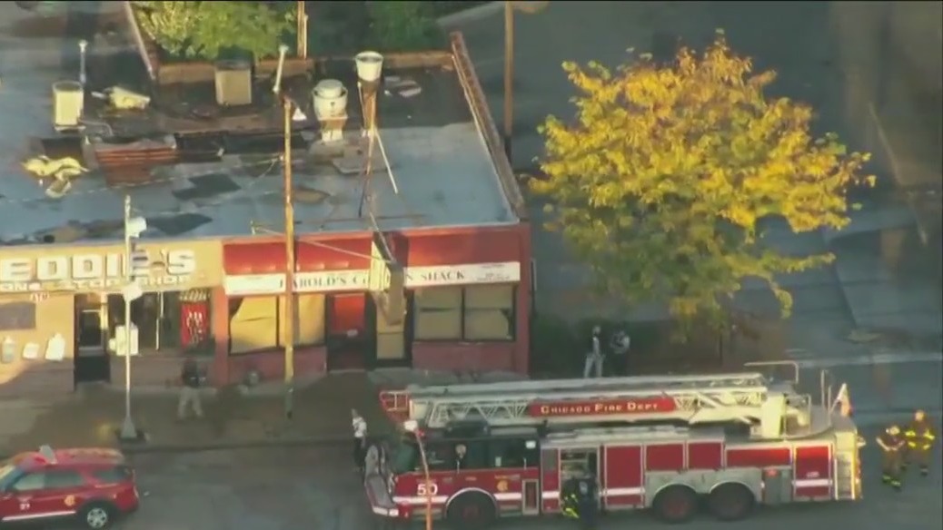 Former Harold's Chicken Shack catches fire on Chicago's South Side