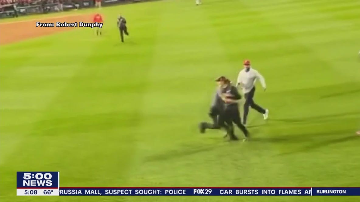 'He got popped': Phillies fan who ran onto field flattened by security guard