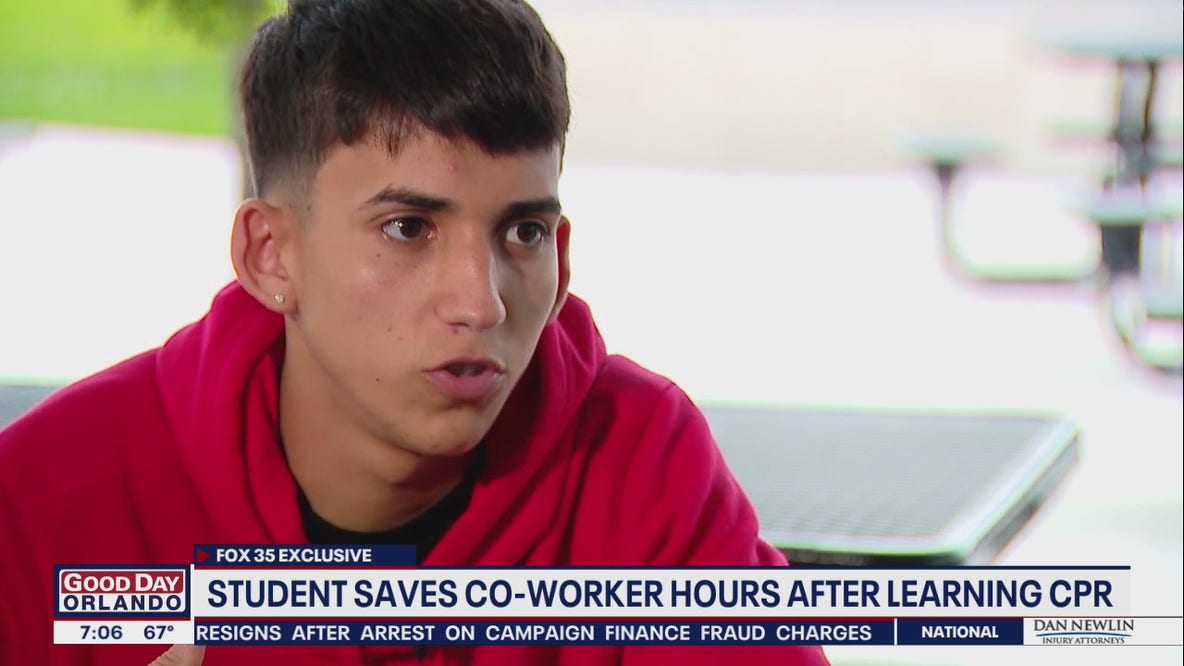 Florida student saves pregnant co-worker hours after CPR training in school