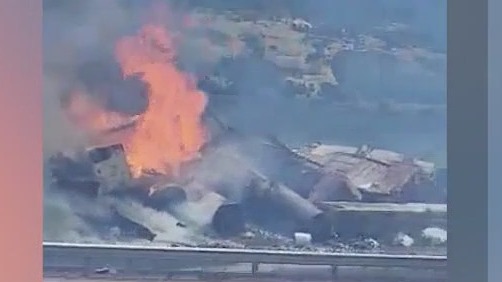 Crews plan to extinguish fire Saturday night from train derailment near Arizona-New Mexico line