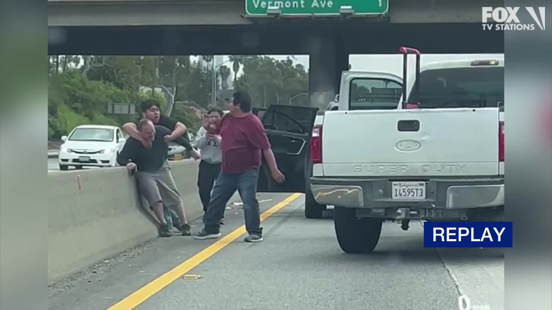 Road rage fight on 10 Freeway