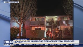 Apartment fire injures 1, displaces several residents