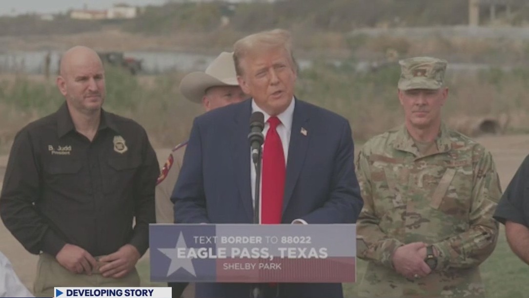 Trump at border: 'I call him crooked Joe'