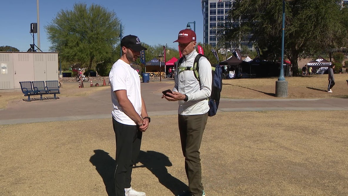 Father and son reunites after 6 years to take part in Ironman Arizona event