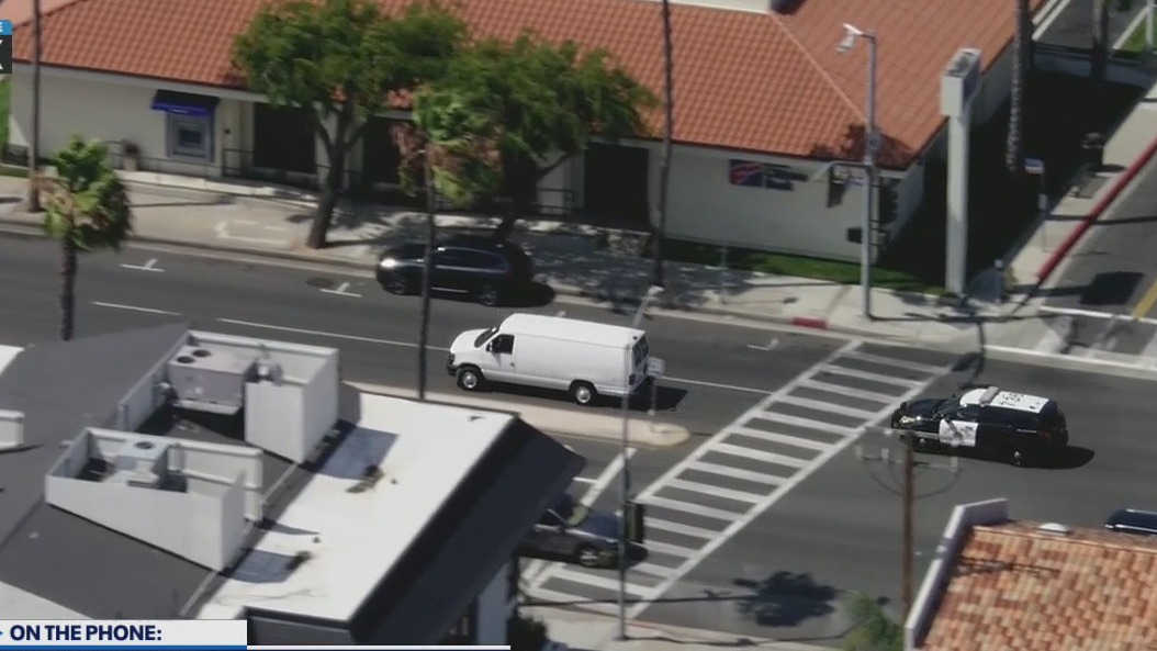White van leads slow police chase in Inglewood