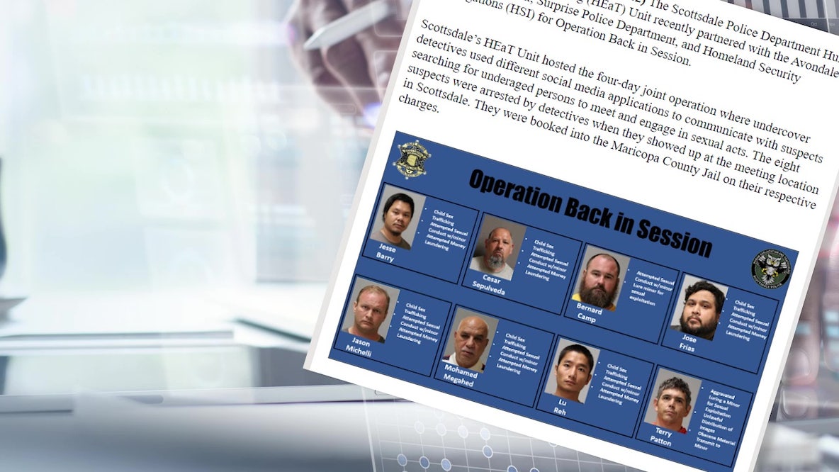 Scottsdale Police: 8 people arrested, accused of child sex crime
