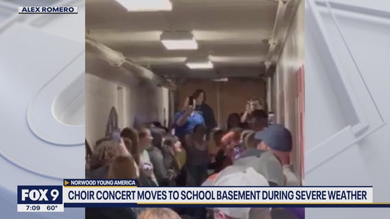 Choir concert moves to school basement during severe weather