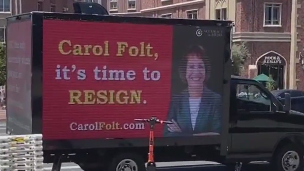 Billboard calls for Carol Folt to resign