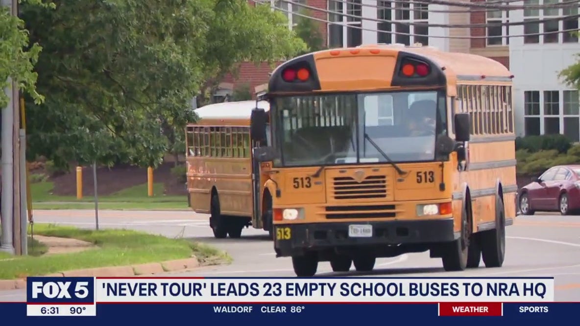 Parkland parents bring 23 buses to NRA's Virginia headquarters for gun control demonstration