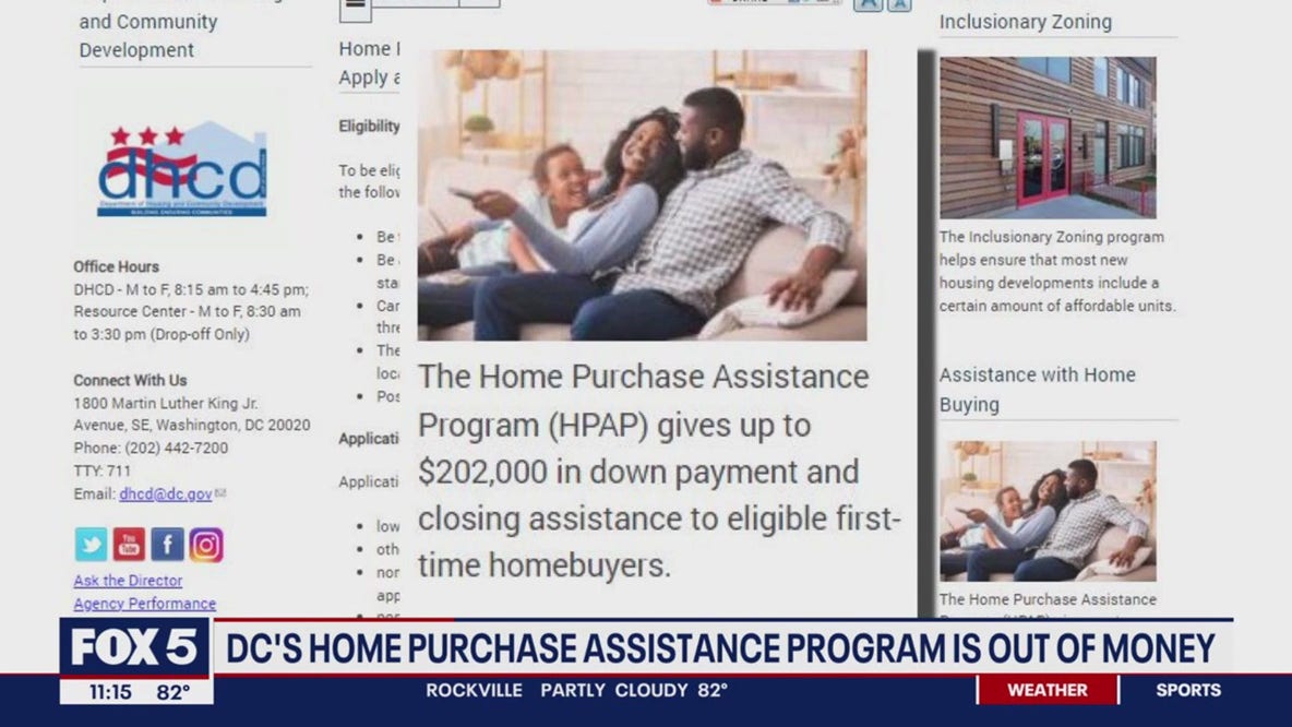 DC's Home Purchase Assistance Program is out of money
