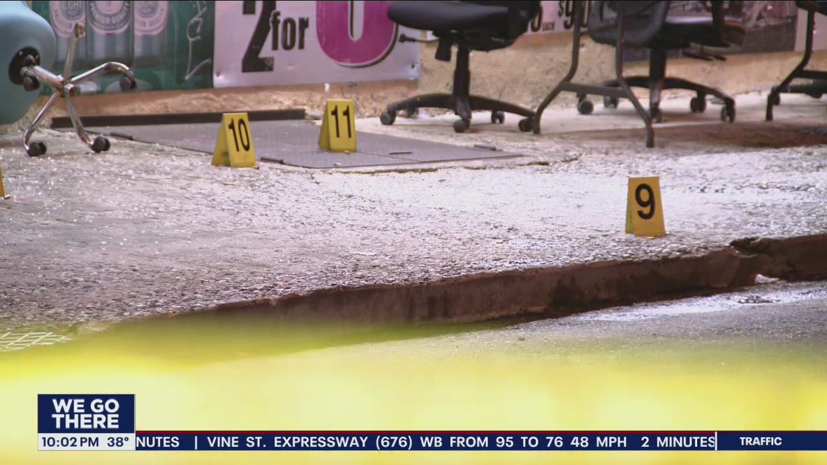 2 suspects are sought after a man was shot 20 times and killed in SW Philadelphia