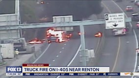 Truck fire on I-405 near Renton