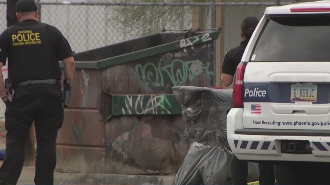 Police investigating after body was found inside burning Phoenix dumpster