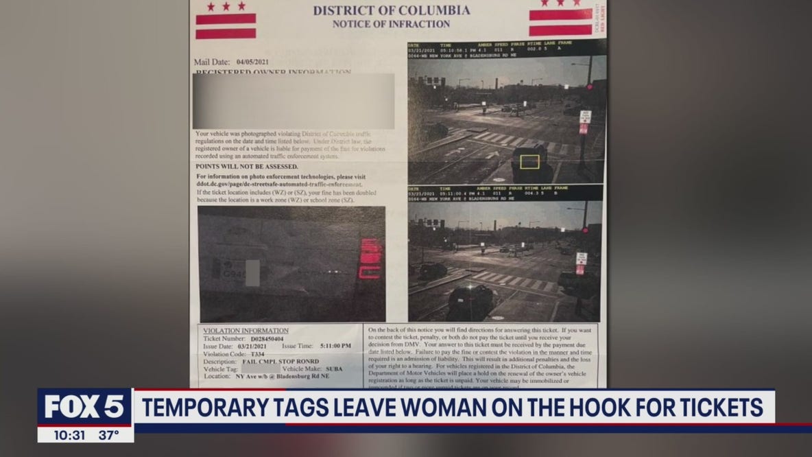 Temporary tags leave woman on the hook for tickets