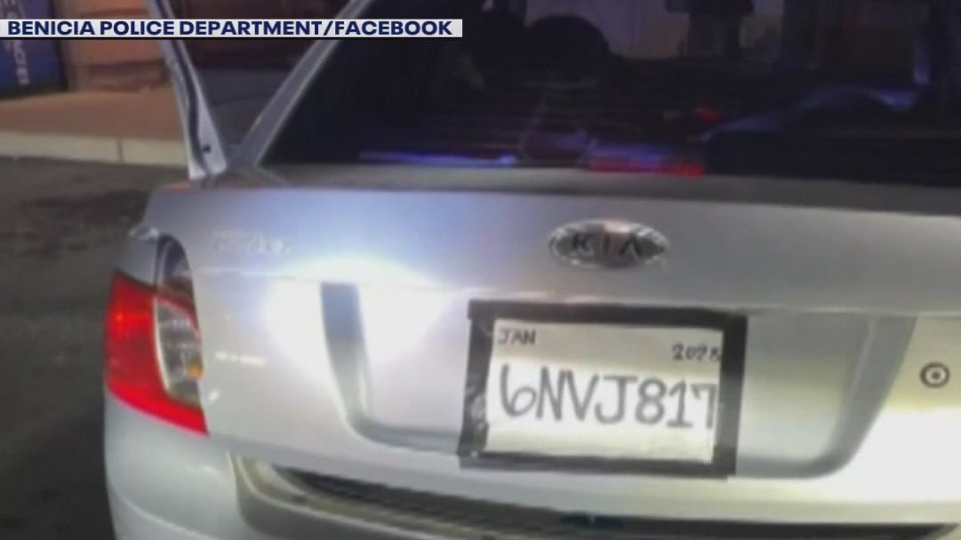 Driver busted with homemade license plate