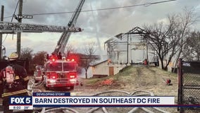 Massive fire engulfs Southeast DC barn