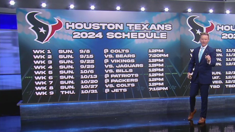 Houston Texans 2024 schedule revealed