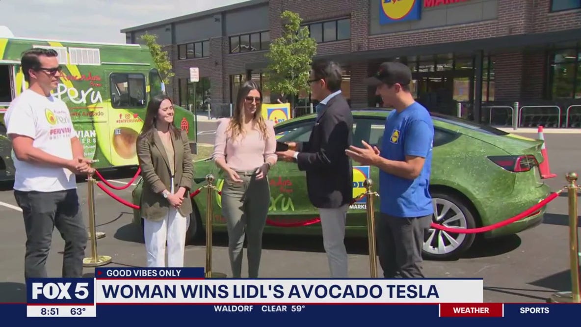 Woman wins Lidl's Avocado Tesla