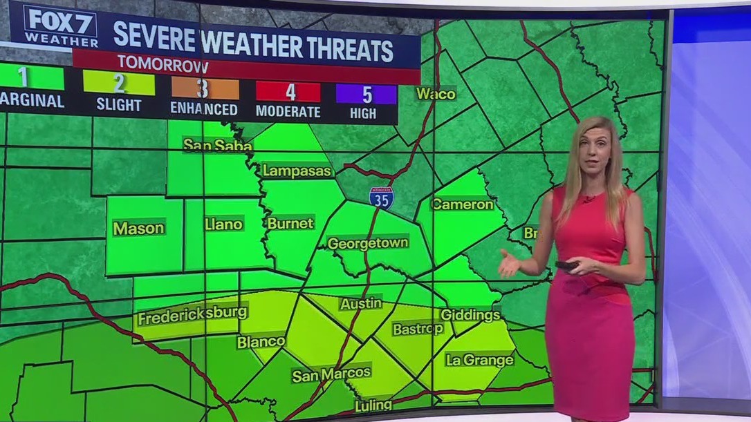 Austin weather: Severe weather risk tonight