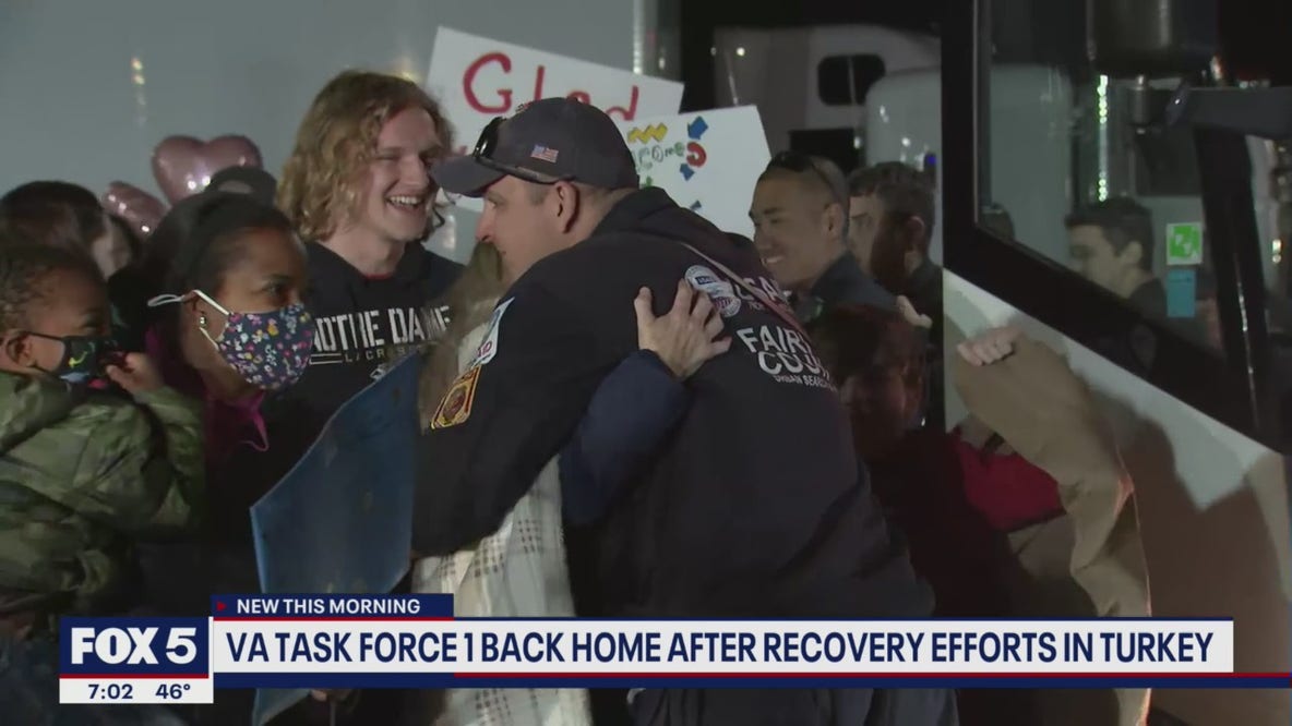 Turkey Earthquake: Virginia Task Force 1 Urban Search and Rescue team returns home to Fairfax Co.