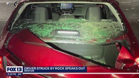 Driver struck by rock-thrower speaks out