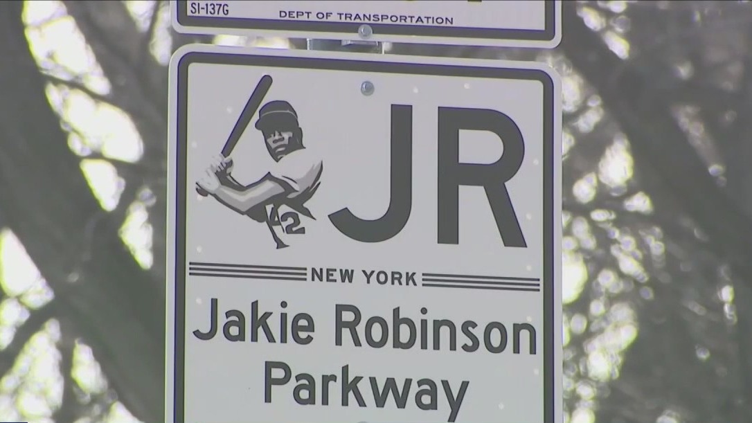 NYC road sign replaced after 'Jakie' Robinson misspelling