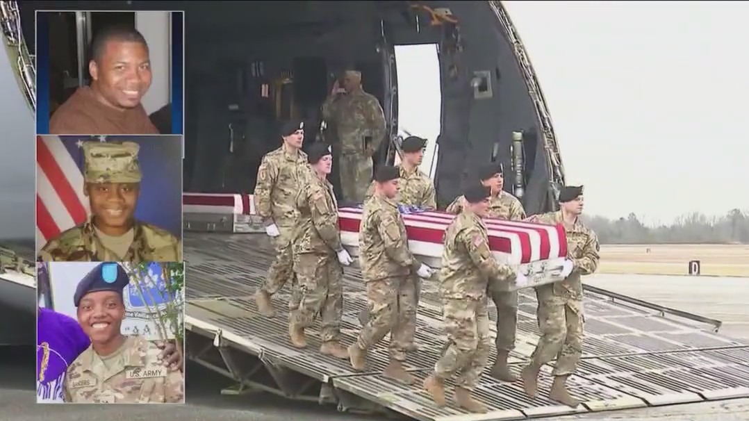 Remains of US soldiers killed in Middle East drone strike return home